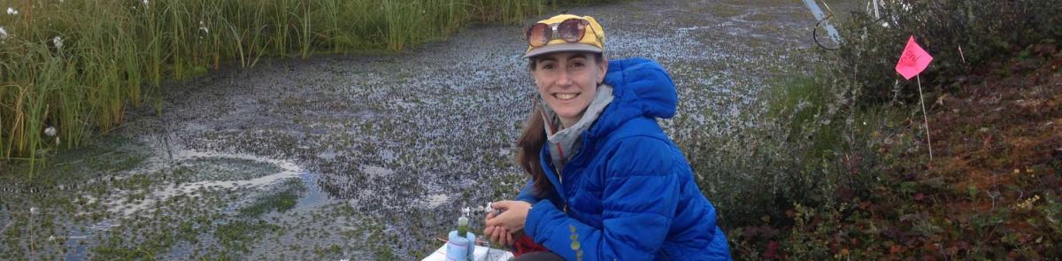 NRESS Ph.D. student Sophie Burke in peatland