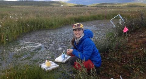 NRESS Ph.D. student Sophie Burke in peatland